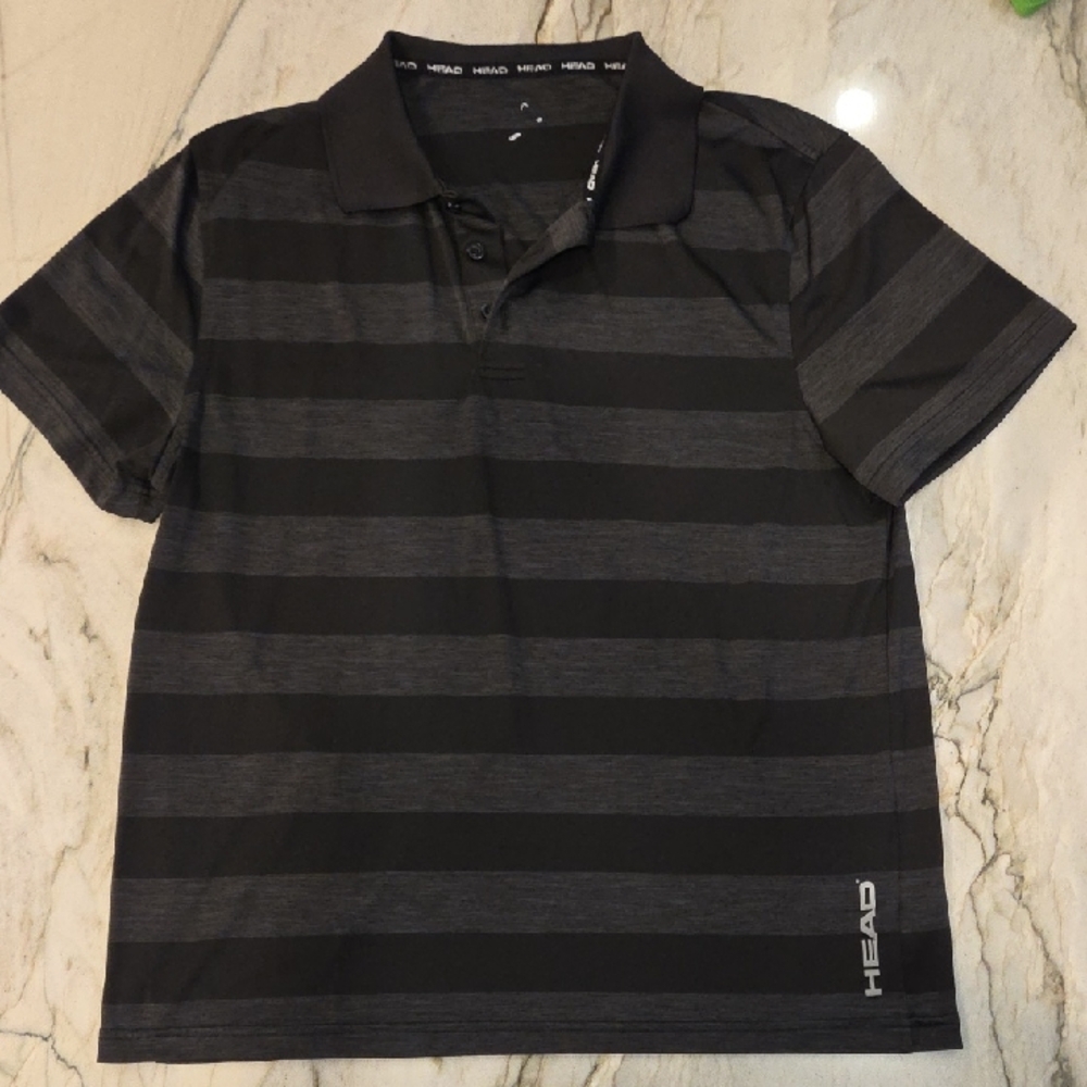 HEAD Men's Charcoal and Black Polo Shirt